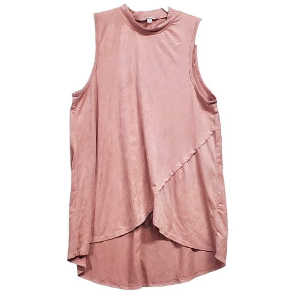 S/M Elegant Sleeveless Suede Pink Tunic NWOT - Picture 1 of 2